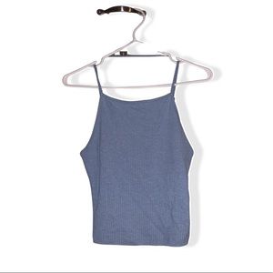 Garbage ribbed halter top